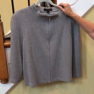 St. John gray sweater jacket size 14